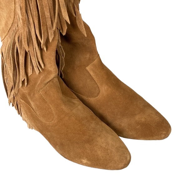 Sam Edelman Utah Suede Leather Fringed Moccasin Boot - Picture 6 of 14